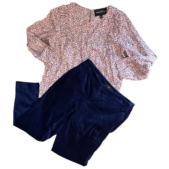 Talbots Petites‎ Curvy Fit Velvet Ankle Pants in Blue Size 6P - Picture 6 of 6